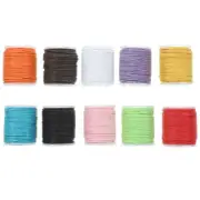 10 Pcs 10M Waxed Cotton Cords Waterproof DIY Waxed Cotton Strings Thread Craft