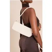 Off White Micro Beaded Shoulder Bag, Off White