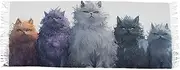 [AIXIWAWA] Women's Pashminas Scarf Anime Cats Print, Shawls Wrap Lightwight with Tassel for Evening Dress Dinner Party, Multicolor