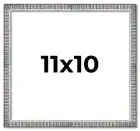 11x10 Frame Silver Picture Frame Modern Photo Frame UV Acrylic, Acid Free Back