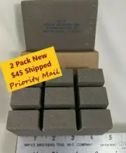 New 2-Pk Vintage Bloomfield Industries No.76 Alum Oxide Griddle Scouring Stone