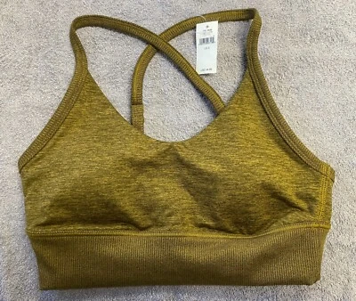 OFFLINE by Aerie The Hugger Ribbed Longline Sports Bra -- S OLIVE