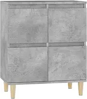 Buffet Cabinet, Kitchen Storage Cabinet Sideboard Buffet Server Cupboard Cabinet Console Table with 4 Compartments for Living Room, Concrete Grey 60x35x70 cm Engineered Wood