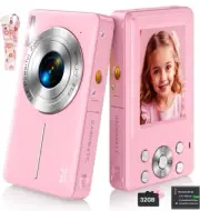 Digital Camera, FHD 1080P Kids Camera with 32GB SD Card 16X Digital Zoom