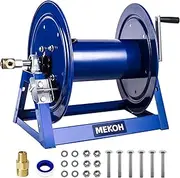 Pressure Washer Hose Reel 3/8"x350ft / 1/4"x455ft, 5000PSI Hand Crank Hose Reel for Power Washer, Heavy Duty Metal Hose Reel with Trailer/Van/Wall Mount, A-Frame Manual Reel for Water,M22 Fitting
