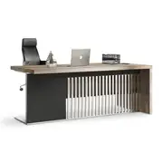Modern Furniture AFTAN Desk with Pedestal Left Mobile Return 180cm -Oak&Black