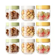 Catzon 9 Pcs Glass Sealed Jar 300ML with Stackable Lid for Seasoning Coffee