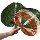 Natural Palm-Leaf Fan Handmade Straw Fan Bamboo Woven Fan Home Decoration