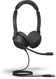 Jabra Evolve2 30 UC Wired Headset, USB-A, Stereo, Black – Lightweight, Portable Telephone Headset with 2 Built-in Microphones – Work Headset with Superior Audio and Reliable Comfort