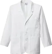 [White Swan] Meta Men's 30 inch Classic White Polyester Blend Professional Consultation Lab Wear Coat, Size 44, White, 44
