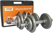 20KG Adjustable Dumbbell Set, Dumbbell Set Hand Weight with Case, Standard Cast Iron Plates Weights Set, for Strength Training, Exercise, Workout, Fitness,Home Gym, Weightlifting,Bench Press