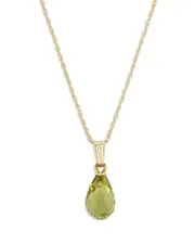 Bloomingdale's Fine Collection Peridot Briolette Pendant Necklace in 14K Yellow Gold, 18