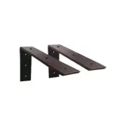 2 High Capacity Support Brackets in Frosted Black - Durable 18" Shelf Solution ⅜