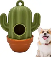 Dog Waste Bag Dispenser - Silicone Holder, Cactus Design Green Clip | Leakproof Travel Accessory for Poop Bags, Pet Cleanup Container for Walking, Hiking, Outdoor Jogging, 8x6x10cm/3.15x2.36x3.94 inch