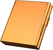 [NIKILOONG] Cigarette Case,Aluminum Alloy Cigarette Case Holder for 20 King Regular and Slims Size Cigarettes Cigarette Wallet for Men and Women (Gold)