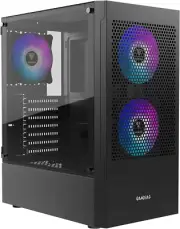 GAMDIAS RGB Gaming ATX Mid Tower Computer PC Case with Side Tempered Glass Pa...