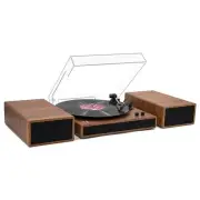 MPK Bluetooth Turntable PlayerVinyl Record Player with Hifi Bookshelf Speakers,3