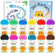 Kid Dot Marker Set, Washable Dot Paint Marker, 12 Colors, Bingo Markers, Fun Bingo Daubers, Dot Art Marker, Paint Dotter Set for Children Over 3 Years Old