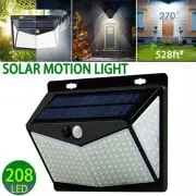 208 LED Solar Powered PIR Motion Sensor Light Garden Outdoor Security Lights