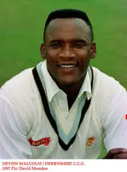 Devon Malcolm Derbyshire CCC Old Player Cricket Photo
