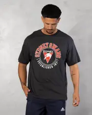 [AFL] AFL Men's Sydney Swans Supporter T-Shirt in Black Size XL XL Black