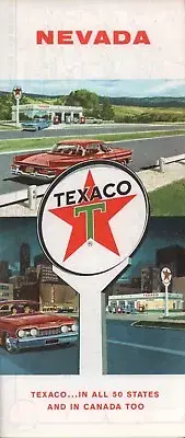 1961 Texaco Road Map: Nevada NOS