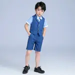 【閃閃藍寶兒童禮服1】兒童禮服春裝新款男孩帥氣韓版馬甲套代發寶寶主持合唱演講攝影服.A4