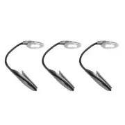 3x Portable clip-on Lamp Flexible Neck Travel Reading book Clamp led light