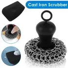Cast Iron Scrubber Food Grade Stainless Steel Chainmail Scrubber with Heat Toeif