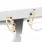 Square CZ Flowers Ear Cartilage Earrings Daith Tragus Helix Hoop Nose Rings 20G