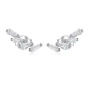 Silver plating Shiny Snowflakes Stud Earrings for Women Gift Jewelry