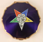 Vintage STRATTON Powder Compact W/ Mirror Eastern Star Masonic Mason