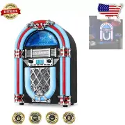 Compact Vintage Jukebox Speaker with Wireless Bluetooth and Colorful Lights