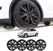 X-CAR Wheel Protector Cover Hub Caps 19 Inch Rim Hubcap X Plaid Paino Black Exterior Accessories for Tesla Model Y 2022-2025