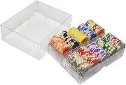 TX GIRL 100PCS/200PCS Poker Chips Set with Acrylic Tray Casino Clay Wheat Double Color for Texas Holdem Blackjack Gambling Chips (Color : 100pcs with Wave lid)