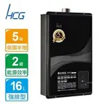 自取扣300和成牌 和成 HCG GH-1655 GH1655 16公升強制排氣熱水器 GH596BQ 升級款