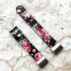 FL-5-CH Soft Leather Floral Band Strap with Adapters for Fitbit Charge 6 5 and 4