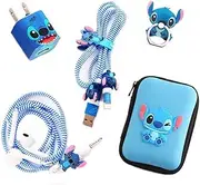 [2025 Upgrade Styles] DIY Protector Stitch Set,Data Cable USB Charger Data Line Earphone Wire Saver Protector Compatible for iPhone 7 8 Plus X iPad iPod iWatch Series (Stitch)