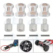 12mm Wheel Hex Hub Adapter 15mm Extension For 1/10 RC Crawler SCX10 D90 Silver