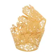 50 Pcs Cupcake Wrapper for Decoration Baking Gold (Butterfly, Pearlescent Paper)
