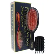 Mason Pearson Handy Nylon Brush - N3 Dark Ruby by Mason Pearson for Unisex - 2 Pc Hair Brush and Cleaning Brush