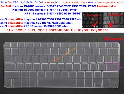 Keyboard Cover Skin for Dell Inspiron 13-7347 7348 7352 7353 7359 15-7547 7548