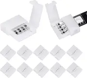 BOOC 10PCS 6/4 Pins Solderless Connector LED Strip 4pin T
