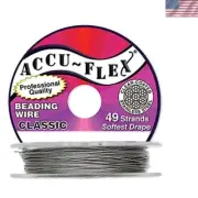 ACCU-FLEX Beading Wire - Clear Classic - 49 Strand - 0.014-inch Diameter - 10...