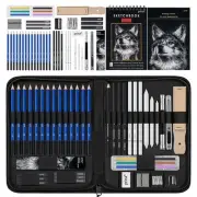 50 Pack Drawing Set Sketch Kit Sketching Supplies with 3-Color Sketchbook