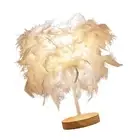 Nordic B&B Light Luxury Feather Table Lamp Bedroom Bedside Lamp Night Light Wedd