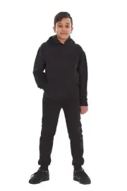 Kids Tracksuit Set Boys Hoodie & Joggers Plain Fleece Loungewear Outfit 5-13 Yrs