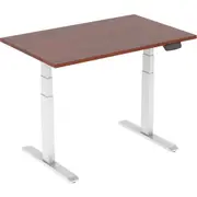 ERGOVIDA Sit-Stand Straight Electric Desk White Frame 1800 x 750mm Dark Walnut Top
