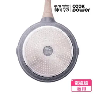 【CookPower 鍋寶】熔岩厚釜七層鑄造不沾鍋平底鍋24CM-IH/電磁爐適用(含可立式鍋蓋)