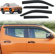 Weather Shield Window Visors for Mitsubishi Triton MV 2024-Onwards New Gen Dual Cab Accessories, Smoke Black Car Weathershields Rain Guard Wind Deflectors, 4PCS